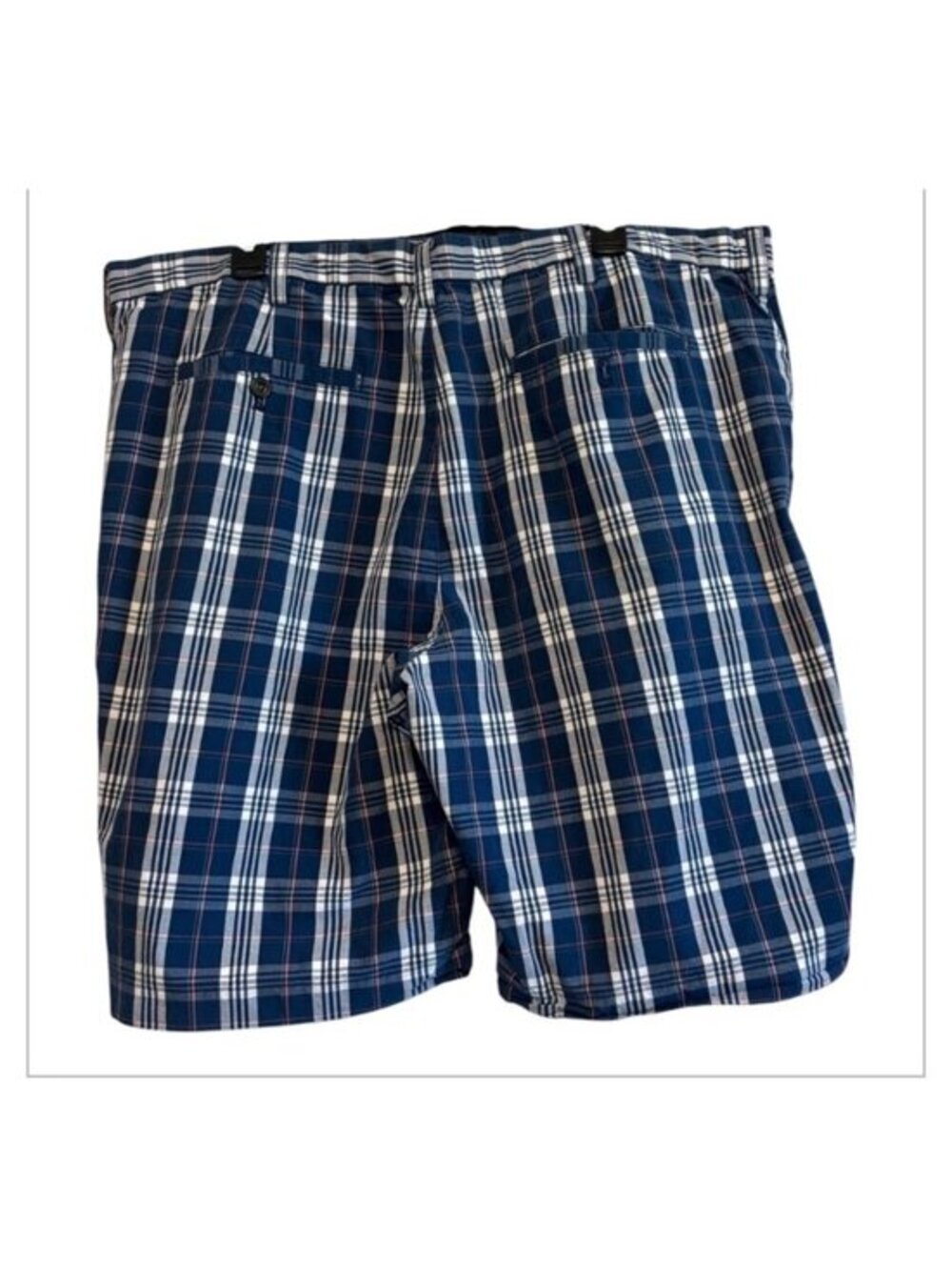 IZOD Men’s Blue Plaid Casual 4 Pocket Shorts Size 42